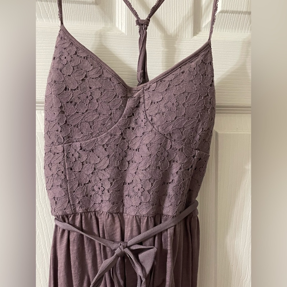 Purple Lace and Cotton Dress